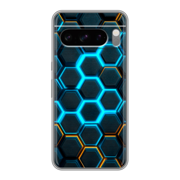 Силиконовый чехол на Google Pixel 8 Pro с принтом Неоновые соты