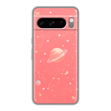 Силиконовый чехол на Google Pixel 8 Pro с принтом Розовый космос