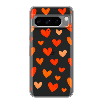 Силиконовый чехол на Google Pixel 8 Pro с принтом Сердечки