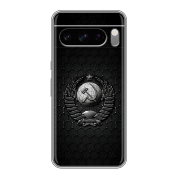 Силиконовый чехол на Google Pixel 8 Pro с принтом Герб Флаг СССР Силиконовый чехол на Google Pixel 8 Pro с принтом Герб Флаг СССР