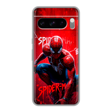 Силиконовый чехол на Google Pixel 8 Pro с принтом Spiderman Человек паук Силиконовый чехол на Google Pixel 8 Pro с принтом Spiderman Человек паук