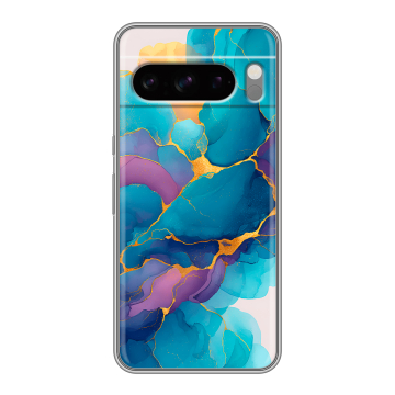 Силиконовый чехол на Google Pixel 8 Pro с принтом Мрамор блестки