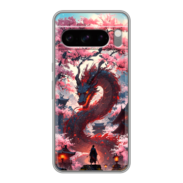 Силиконовый чехол на Google Pixel 8 Pro с принтом Дракон Японский