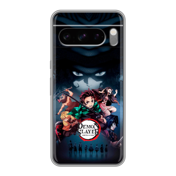 Силиконовый чехол на Google Pixel 8 Pro с принтом Demon Slayer Клинок рассекающий демонов Силиконовый чехол на Google Pixel 8 Pro с принтом Demon Slayer Клинок рассекающий демонов