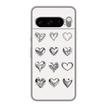 Силиконовый чехол на Google Pixel 8 Pro с принтом Y2K сердечки