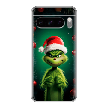 Силиконовый чехол на Google Pixel 8 Pro с принтом Гринч Новый год Рождество