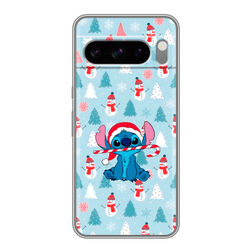 Силиконовый чехол на Google Pixel 8 Pro с принтом Стич Новый год Силиконовый чехол на Google Pixel 8 Pro с принтом Стич Новый год