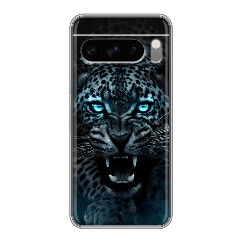 Силиконовый чехол на Google Pixel 8 Pro с принтом Темный леопард Силиконовый чехол на Google Pixel 8 Pro с принтом Темный леопард