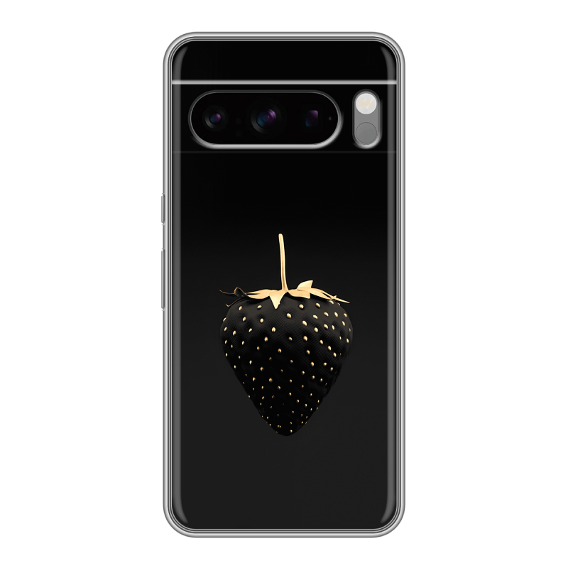 Силиконовый чехол на Google Pixel 8 Pro с принтом Черная клубника Силиконовый чехол на Google Pixel 8 Pro с принтом Черная клубника