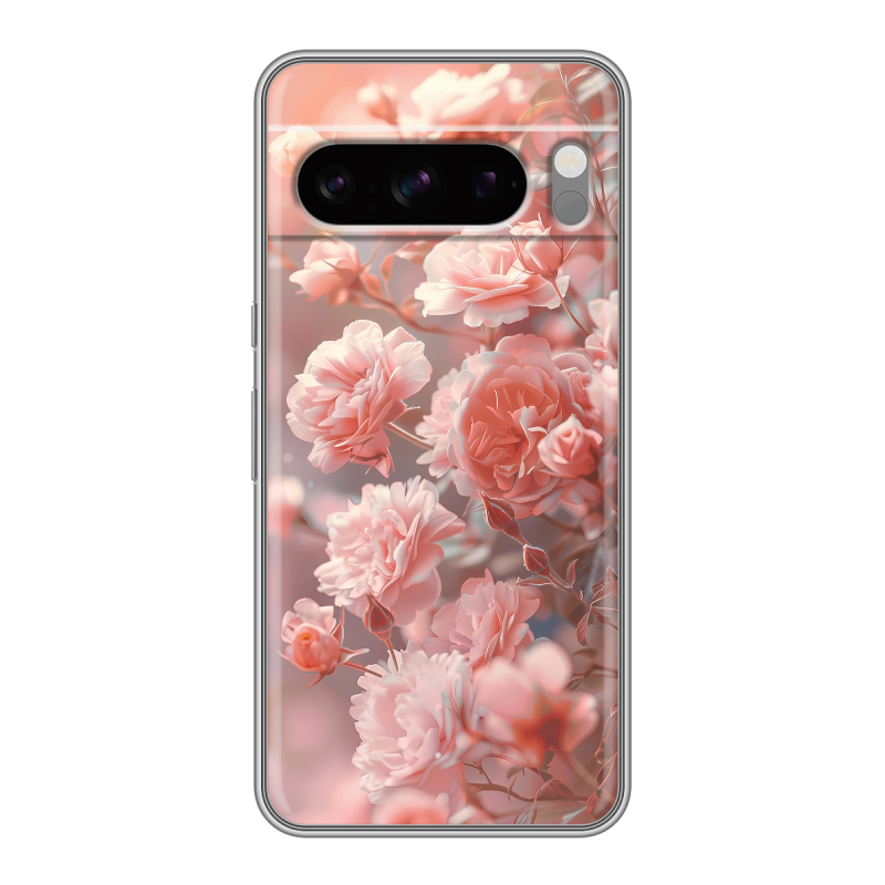 Силиконовый чехол на Google Pixel 8 Pro с принтом Розовые розы Силиконовый чехол на Google Pixel 8 Pro с принтом Розовые розы