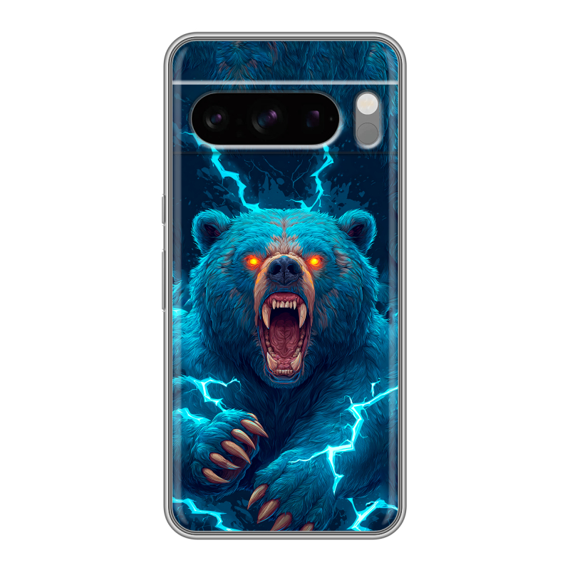 Силиконовый чехол на Google Pixel 8 Pro с принтом Медведь Силиконовый чехол на Google Pixel 8 Pro с принтом Медведь
