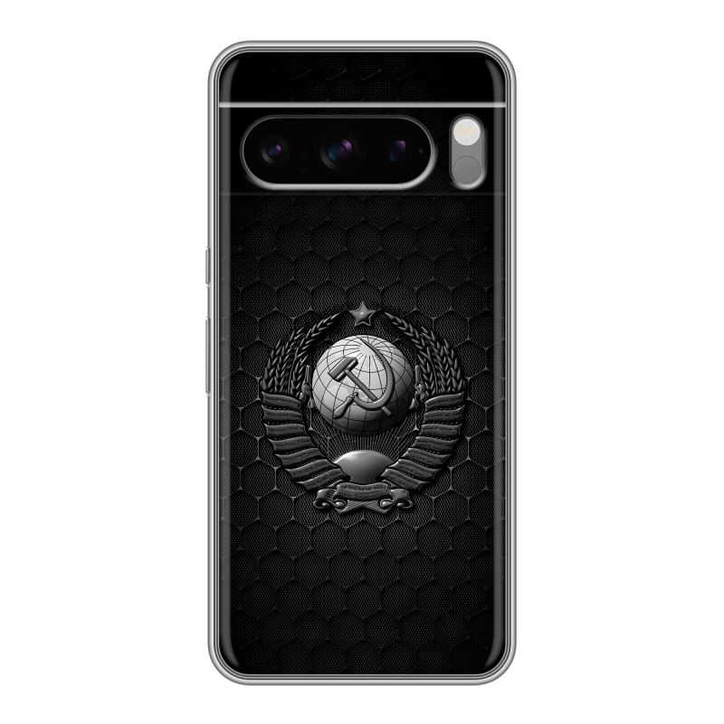 Силиконовый чехол на Google Pixel 8 Pro с принтом Герб Флаг СССР Силиконовый чехол на Google Pixel 8 Pro с принтом Герб Флаг СССР