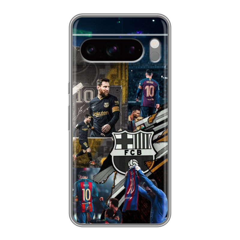 Силиконовый чехол на Google Pixel 8 Pro с принтом Messi Barcelona Силиконовый чехол на Google Pixel 8 Pro с принтом Messi Barcelona
