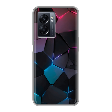 Силиконовый чехол на OPPO A57 5G с принтом Геометрия неона Силиконовый чехол на OPPO A57 5G с принтом Геометрия неона