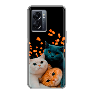 Силиконовый чехол на OPPO A57 5G с принтом Кошки Силиконовый чехол на OPPO A57 5G с принтом Кошки