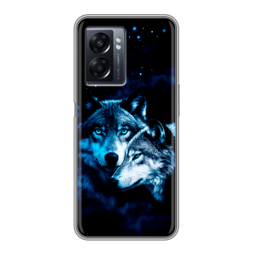 Силиконовый чехол на OPPO A57 5G с принтом Волки Силиконовый чехол на OPPO A57 5G с принтом Волки