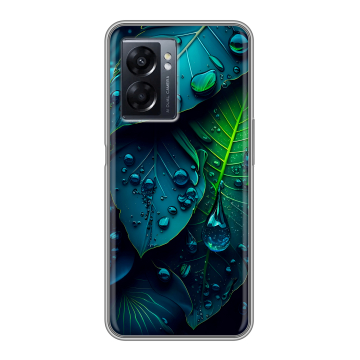 Силиконовый чехол на OPPO A57 5G с принтом Листья Силиконовый чехол на OPPO A57 5G с принтом Листья
