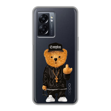 Силиконовый чехол на OPPO A57 5G с принтом Мишка Силиконовый чехол на OPPO A57 5G с принтом Мишка