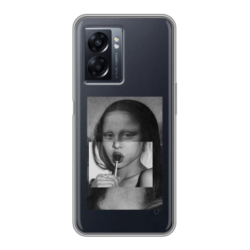Силиконовый чехол на OPPO A57 5G с принтом Мона Лиза Силиконовый чехол на OPPO A57 5G с принтом Мона Лиза