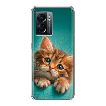 Силиконовый чехол на OPPO A57 5G с принтом котенок Силиконовый чехол на OPPO A57 5G с принтом котенок