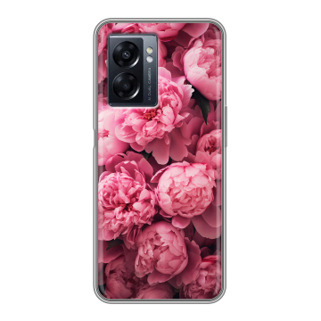 Силиконовый чехол на OPPO A57 5G с принтом цветы пионы Силиконовый чехол на OPPO A57 5G с принтом цветы пионы