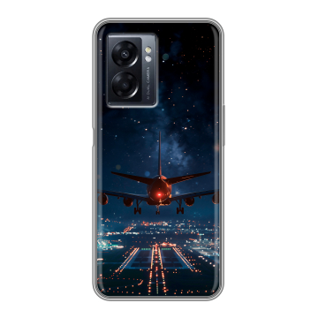 Силиконовый чехол на OPPO A57 5G с принтом самолет Силиконовый чехол на OPPO A57 5G с принтом самолет