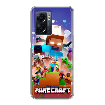 Силиконовый чехол на OPPO A57 5G с принтом Майнкрафт Minecraft Силиконовый чехол на OPPO A57 5G с принтом Майнкрафт Minecraft