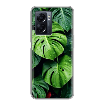 Силиконовый чехол на OPPO A57 5G с принтом Листья Силиконовый чехол на OPPO A57 5G с принтом Листья