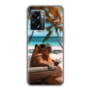 Силиконовый чехол на OPPO A57 5G с принтом Капибара Силиконовый чехол на OPPO A57 5G с принтом Капибара