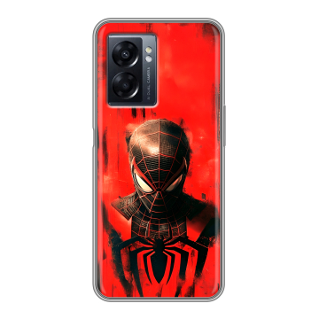 Силиконовый чехол на OPPO A57 5G с принтом человек паук spiderman Силиконовый чехол на OPPO A57 5G с принтом человек паук spiderman