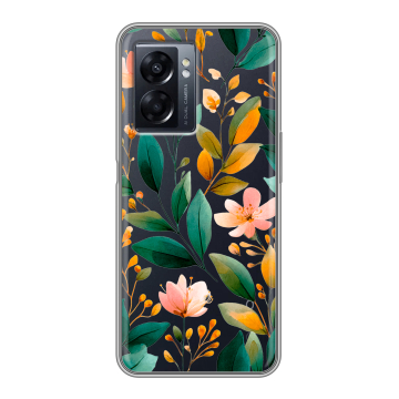 Силиконовый чехол на OPPO A57 5G с принтом Цветы паттерн