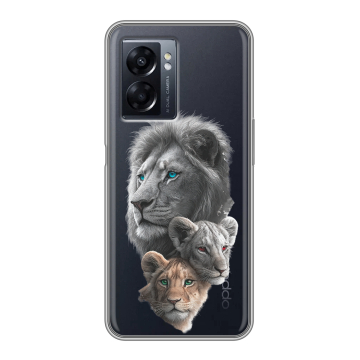 Силиконовый чехол на OPPO A57 5G с принтом Львы