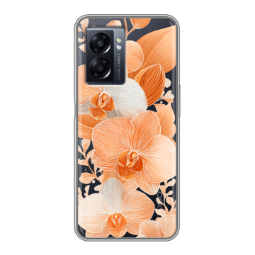 Силиконовый чехол на OPPO A57 5G с принтом Бежевые цветы