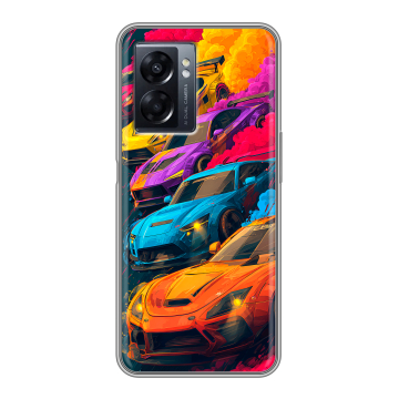 Силиконовый чехол на OPPO A57 5G с принтом Тачки