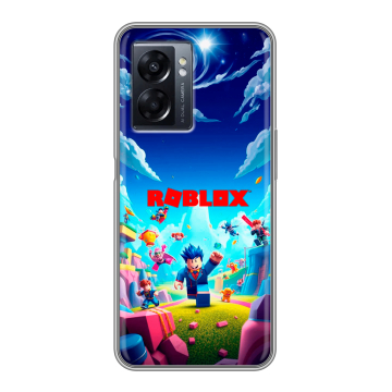 Силиконовый чехол на OPPO A57 5G с принтом Roblox Роблокс