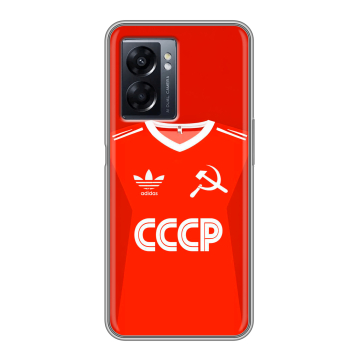 Силиконовый чехол на OPPO A57 5G с принтом Флаг Герб СССР