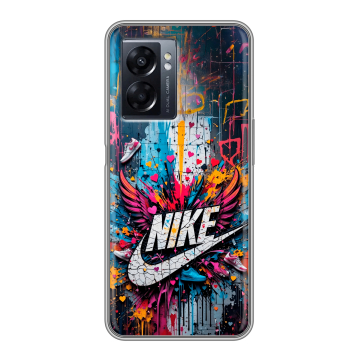 Силиконовый чехол на OPPO A57 5G с принтом Nike Найк