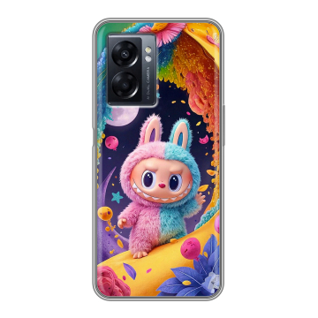Силиконовый чехол на OPPO A57 5G с принтом Labubu Лабубу