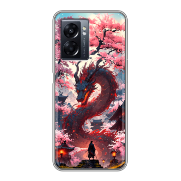 Силиконовый чехол на OPPO A57 5G с принтом Дракон Японский Силиконовый чехол на OPPO A57 5G с принтом Дракон Японский