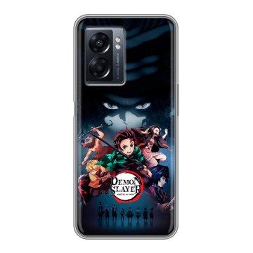 Силиконовый чехол на OPPO A57 5G с принтом Demon Slayer Клинок рассекающий демонов
