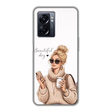 Силиконовый чехол на OPPO A57 5G с принтом женский Силиконовый чехол на OPPO A57 5G с принтом женский