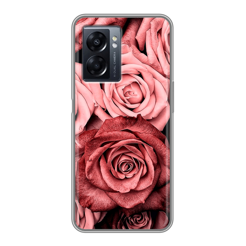 Силиконовый чехол на OPPO A57 5G с принтом Цветы розы Силиконовый чехол на OPPO A57 5G с принтом Цветы розы