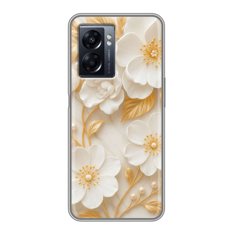 Силиконовый чехол на OPPO A57 5G с принтом Цветы Силиконовый чехол на OPPO A57 5G с принтом Цветы