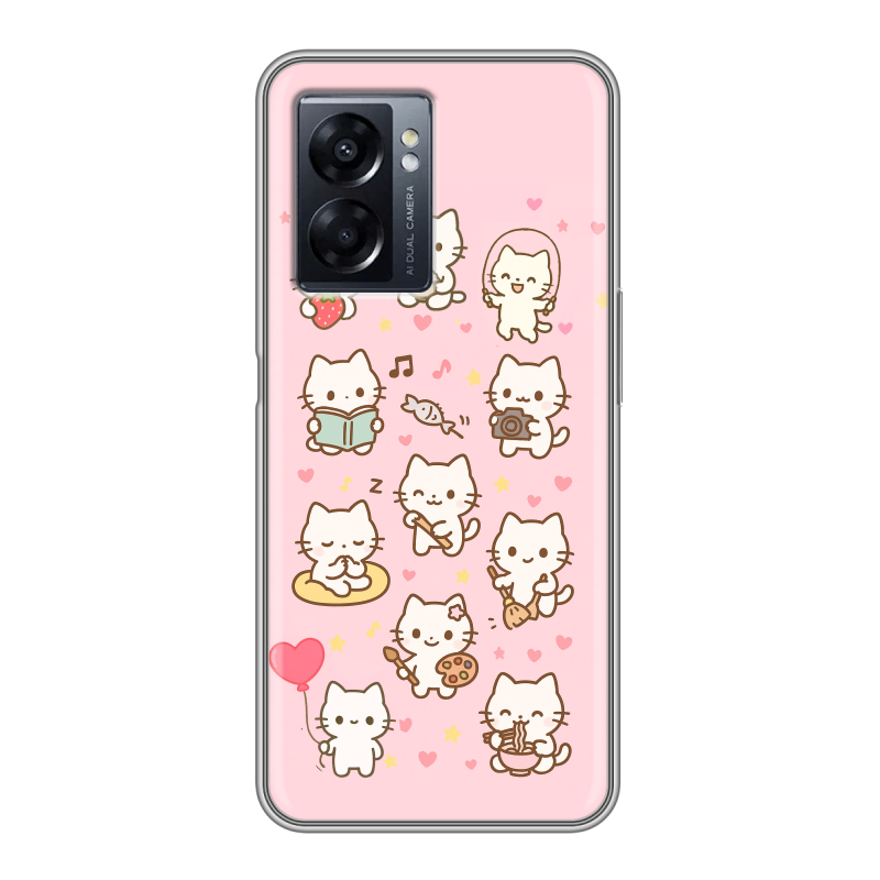 Силиконовый чехол на OPPO A57 5G с принтом Hello Kitty Хелоу Кити Силиконовый чехол на OPPO A57 5G с принтом Hello Kitty Хелоу Кити