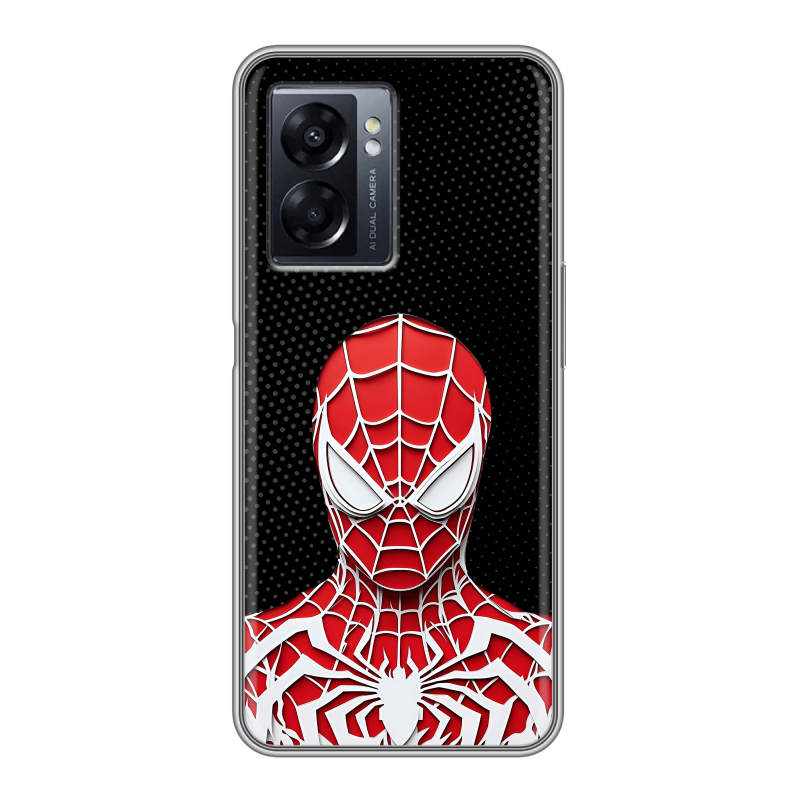 Силиконовый чехол на OPPO A57 5G с принтом человек паук spiderman Силиконовый чехол на OPPO A57 5G с принтом человек паук spiderman