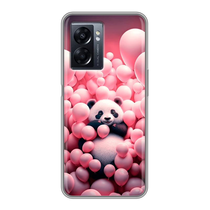 Силиконовый чехол на OPPO A57 5G с принтом Панда Силиконовый чехол на OPPO A57 5G с принтом Панда