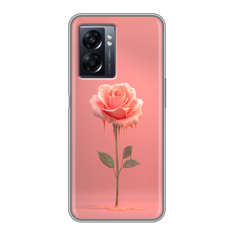Силиконовый чехол на OPPO A57 5G с принтом Розовая роза Силиконовый чехол на OPPO A57 5G с принтом Розовая роза