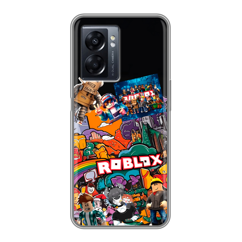 Силиконовый чехол на OPPO A57 5G с принтом Roblox Роблокс Силиконовый чехол на OPPO A57 5G с принтом Roblox Роблокс