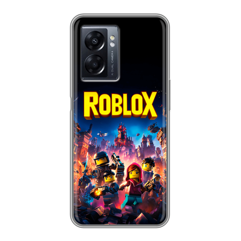 Силиконовый чехол на OPPO A57 5G с принтом Roblox Роблокс Силиконовый чехол на OPPO A57 5G с принтом Roblox Роблокс