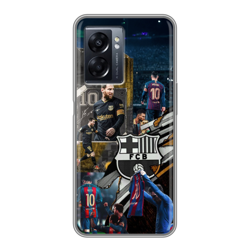 Силиконовый чехол на OPPO A57 5G с принтом Messi Barcelona Силиконовый чехол на OPPO A57 5G с принтом Messi Barcelona